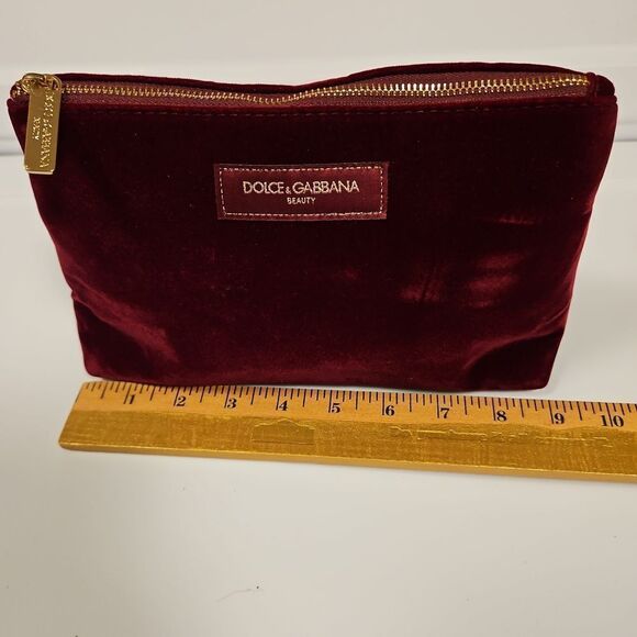 Dolce & Gabbano Wine Color Vevet Makeup Bag/ Clutch - Picture 4 of 7